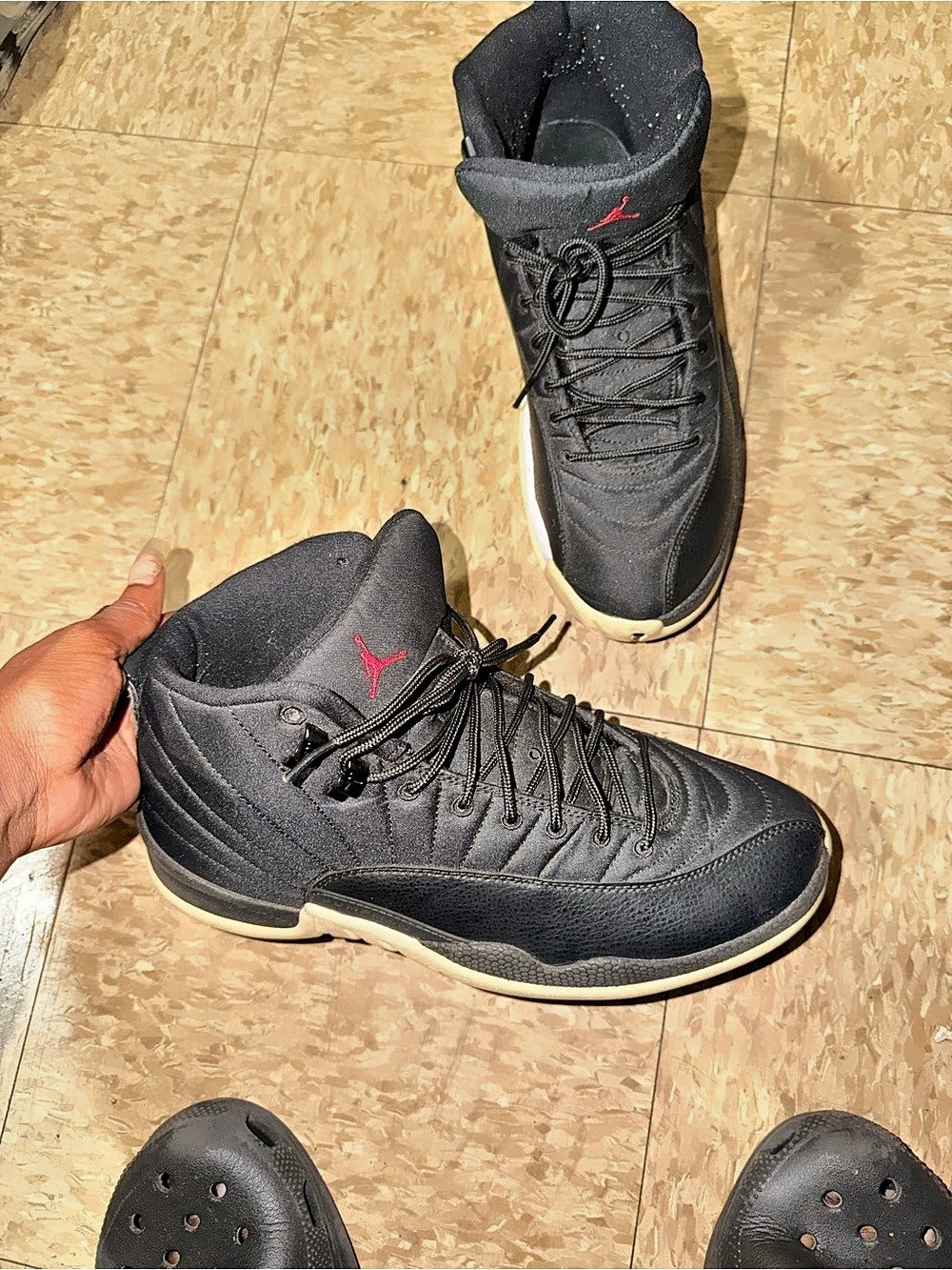Jordan Air Jordan 12 Retro Neoprene High-Top Sneakers US 10 Black & Red